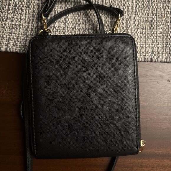 KH Kenzie Best Little Bag Full Zip Wallet Purse Faux Leather Black - Picture 2 of 4